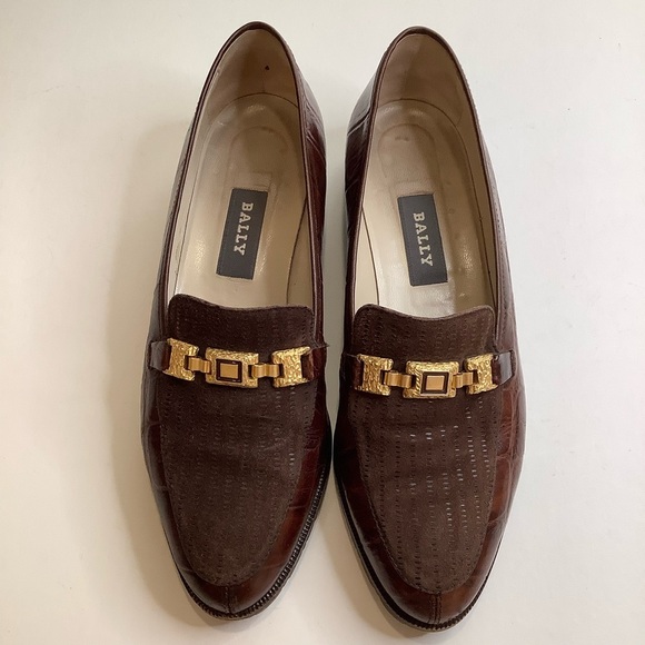 BALLY Brown Tranca Italian Leather & Suede Loafers Size 38 - Picture 11 of 12